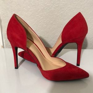Charlotte Russe velvet red high heels, like new!